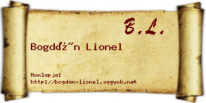 Bogdán Lionel névjegykártya